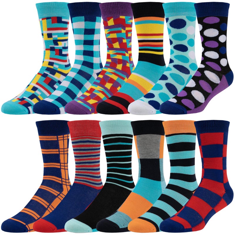 ZEKE Funny Dress Socks for Men - Funky Mens Crazy Socks - Cool Colorful Patterned Fun Socks for Men (Variation S, 6-12) - Image 2